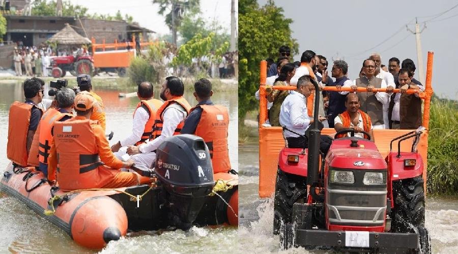 बिहार में बाढ़: के ग्राउंड जीरो पर पहुंचे शिवराज
