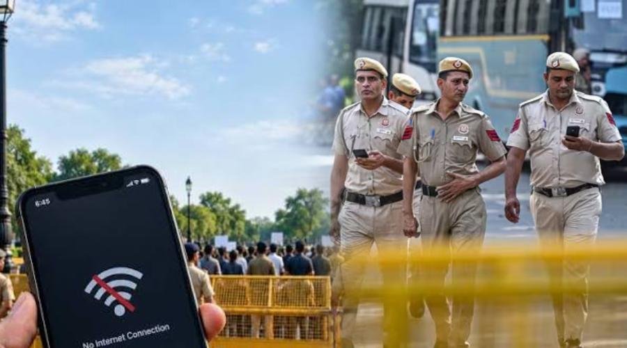 दिल्ली प्रदर्शन से पहले बड़ा फैसला, 4 किमी के दायरे में 24 घंटे इंटरनेट बंद