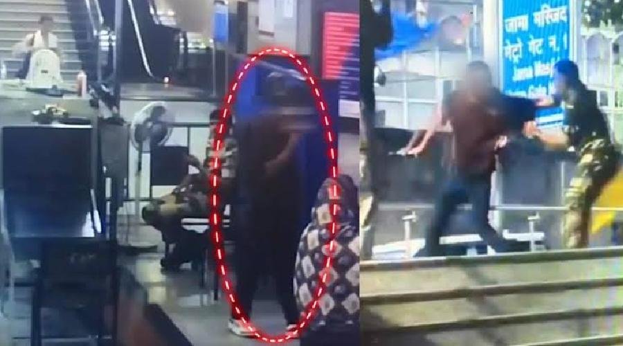 Delhi News: जामा मस्जिद मेट्रो स्टेशन पर संदिग्ध को CISF ने दबोचा, देखें Video