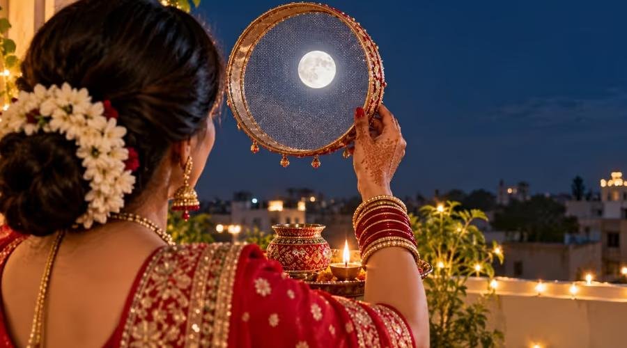 करवा चौथ पर छलनी से क्यों देखती हैं महिलाएं चांद और पति का चेहरा? जानें परंपरा का महत्व